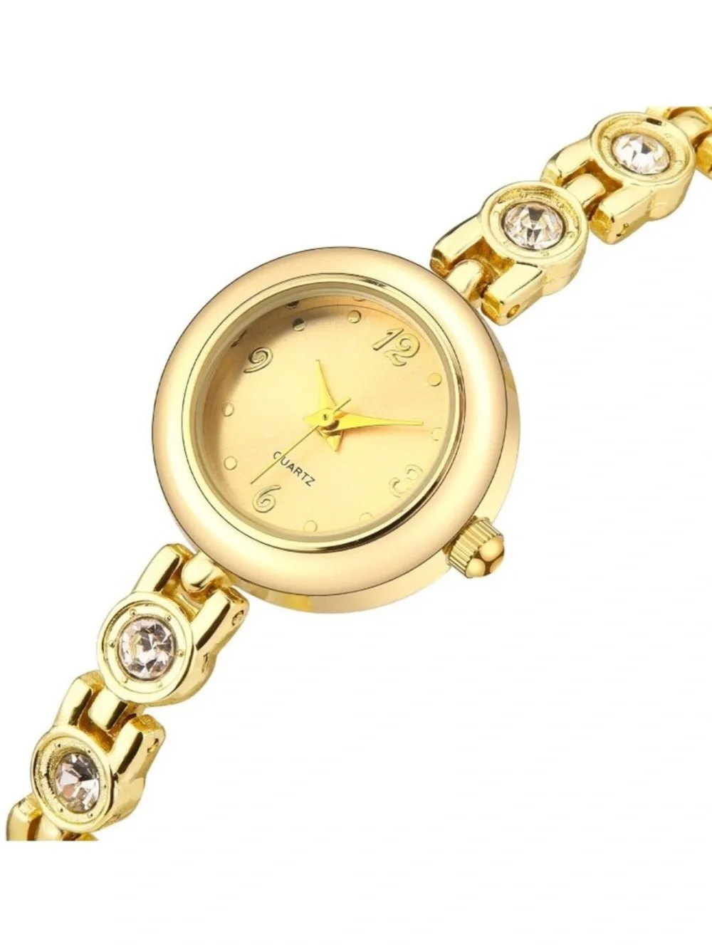 Women's All Gold Small Thin Analog Quartz Bracelet Dainty Waterproof Wrist Watch
